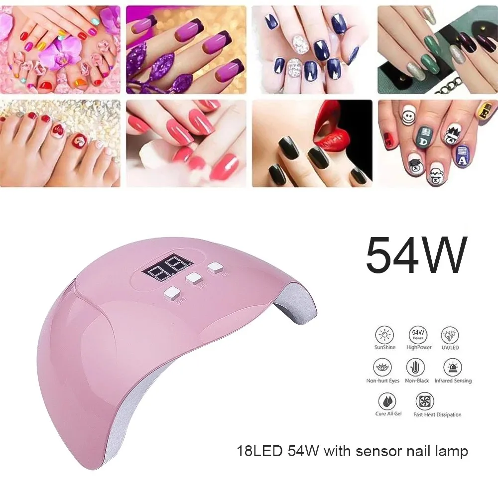 Secador de uñas LED, lámpara UV para curar todos los esmaltes de Gel con detección de movimiento, herramienta de salón de manicura y pedicura, regalo