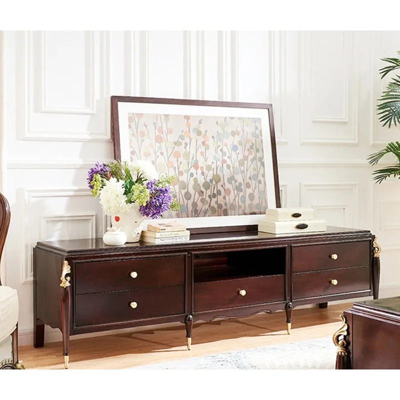

cabinet coffee table combination living room light luxury