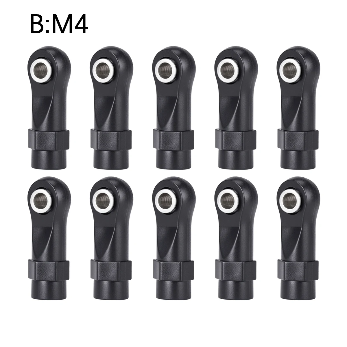 10 Stück M3 M4 Gelenkköpfe aus Kunststoff, gerade und abgewinkelt, mit 7mm Drehkugel für 1/10 RC Crawler Auto SCX10 TRX4 D90 TF2 CC01 Ersatzteil