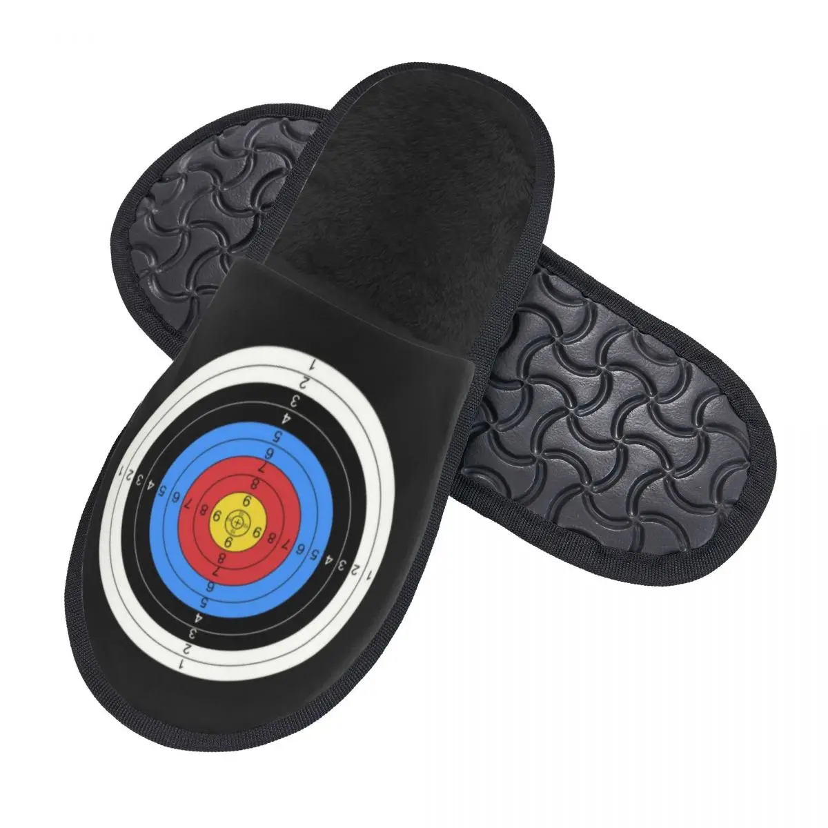 Archery And Gun Range Target Practice Graphic Comfy Scuff With Memory Foam Slippers Archer Bow Hunting Sport Spa House Shoes