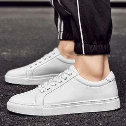 Shoes for Men genuine Leather Casual Shoes Street Fashion Concise Flats Skateboard Shoes Comfortable lace up oxfords Sneakers