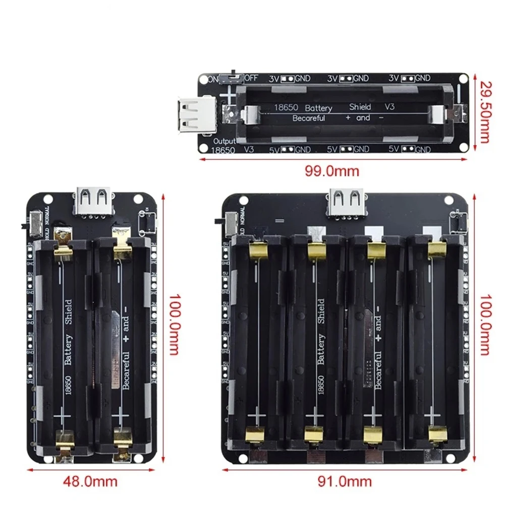 18650 Battery Holder Li-ion Battery V3 Shield Holder 5V/2A 3V/1A Power Bank Battery Charging Module for Raspberry Pi