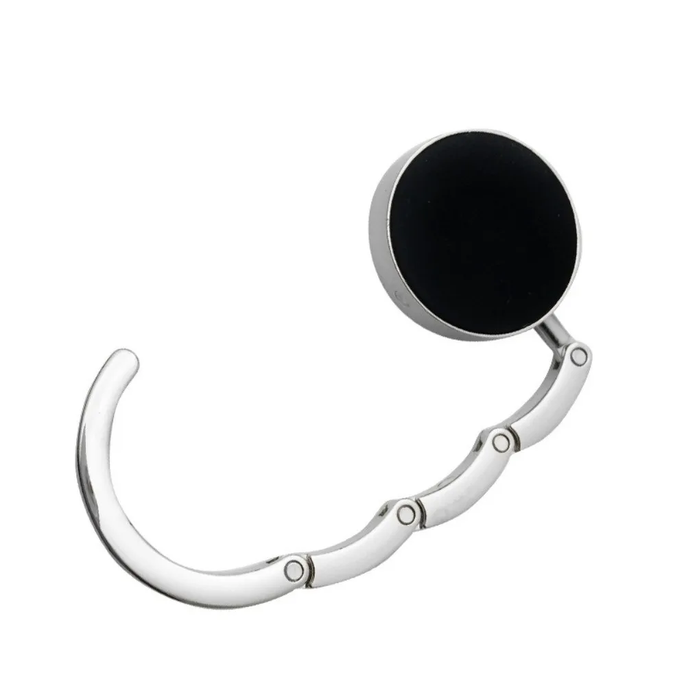 Fashion Foldable Round Handbag Hook Marble Pattern Portable Purse Hook for Women Durable Creative Desk Hanging Rack for Table