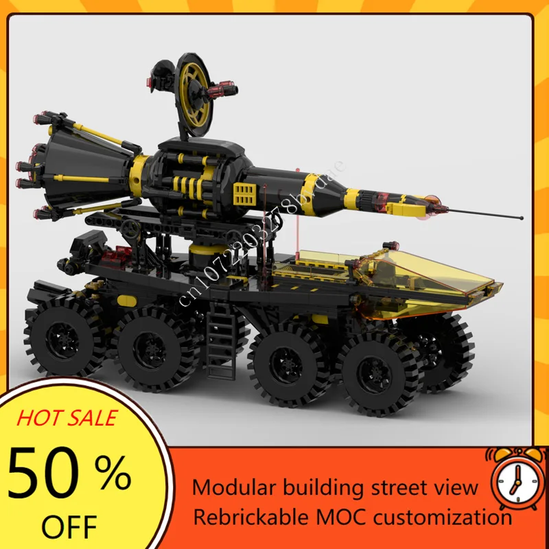 

862PCS MOC Weapon Series Mobile Rocket Transport Blacktron Destroyer Armored Car Model Building Blocks Bricks DIY Assembly Gift