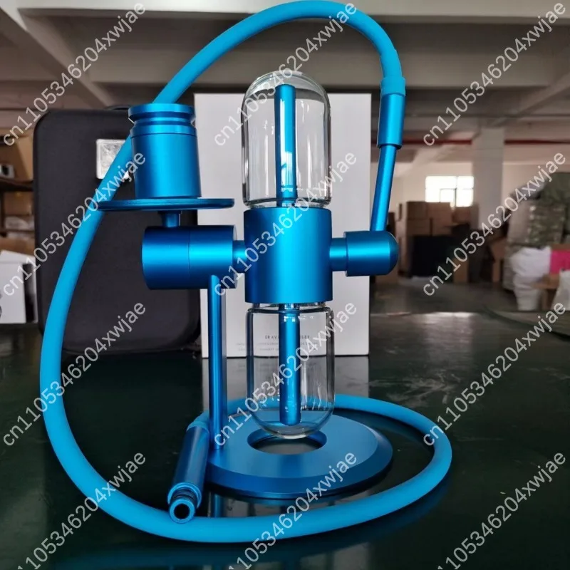 Mini Rotating Gravity Hookah Arabic Shisha Pipe Portable Glass Water Bong with Silicone Base for Party Home Outdoor Use view 5