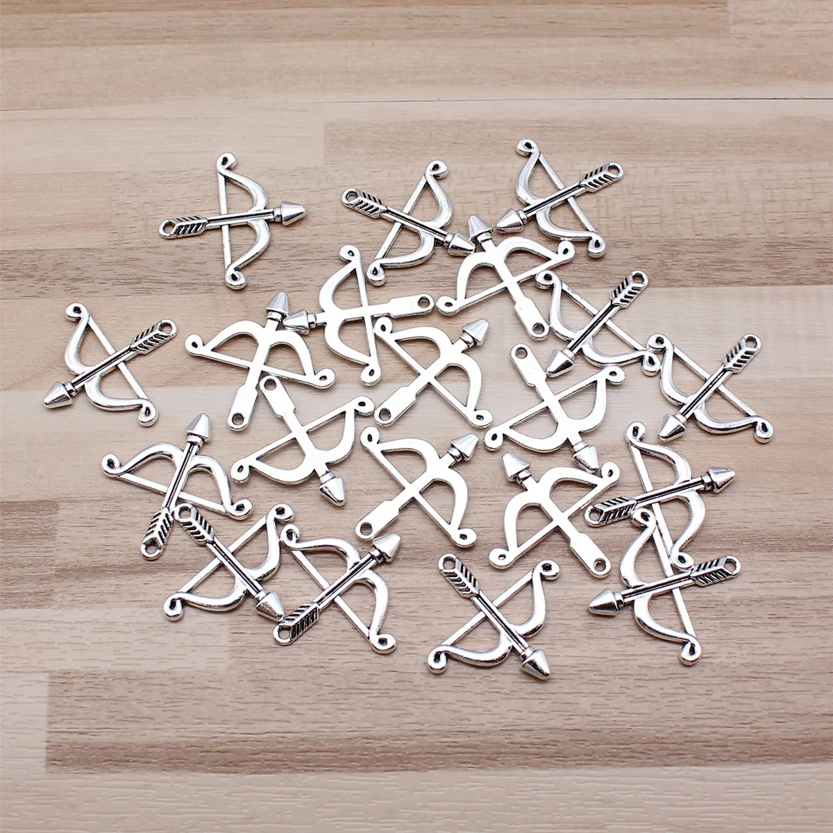 IFOCUS 20pcs/Lot Arrow Charms For DIY Jewelry Making Zinc Alloy 26x25mm/1.02x0.98inch