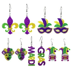 New Carnival Earrings Shining Acrylic Shining Festival Atmosphere Parade Beer Earrings Celebrating Decoration Gifts