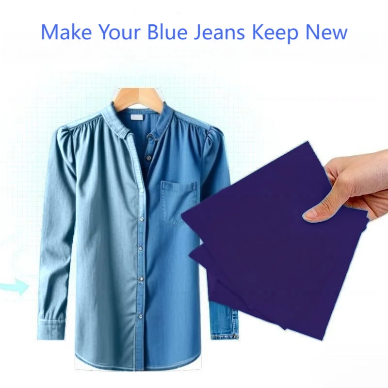 Blue Clothes Restorer Sheet Blue Jeans Blue Trouser Laundry Tablets Blue Laundry Paper for Washing Machine Restore Blue Color