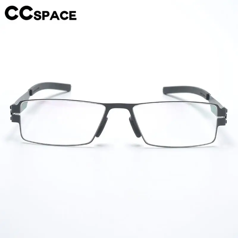 56712 Men Fashion Ultralight Glasses Frame Square Metal Elastic Leg Optical Spectacle Frame Screwless Splicing Flat Mirror