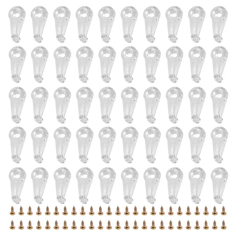 

50 пар зажимов для крепления стекла, зажимы для стекла шкафа, 4 мм, пластиковые зажимы для дверей с винтами для крепления стеклянных дверей шкафа