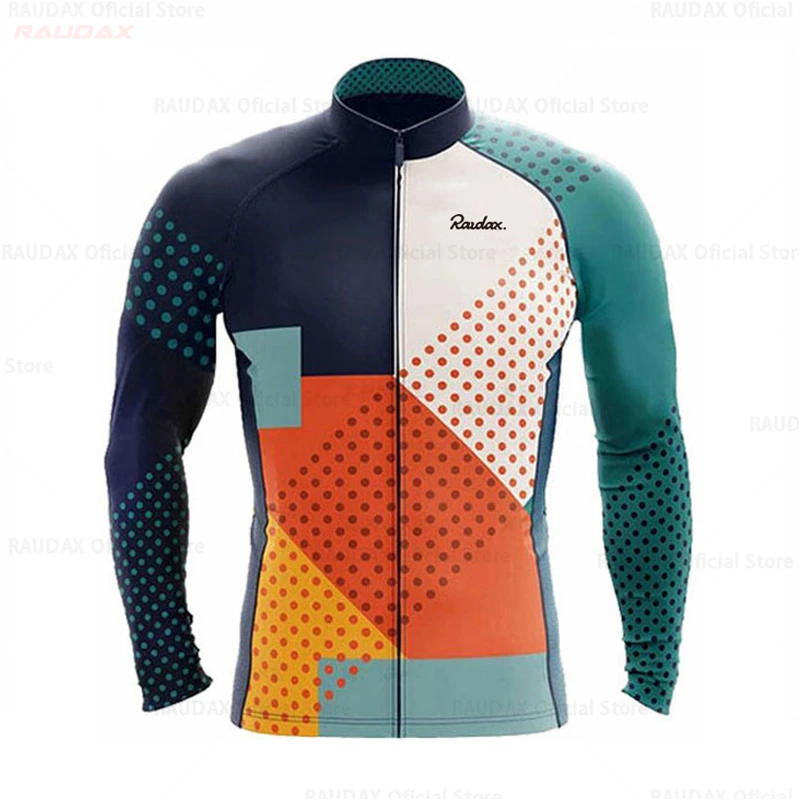 Neue Raudax Atmungsaktive Langarm Radfahren Jersey Set Mountainbike Kleidung Herbst Fahrrad Trikots Kleidung Maillot Ropa Ciclismo