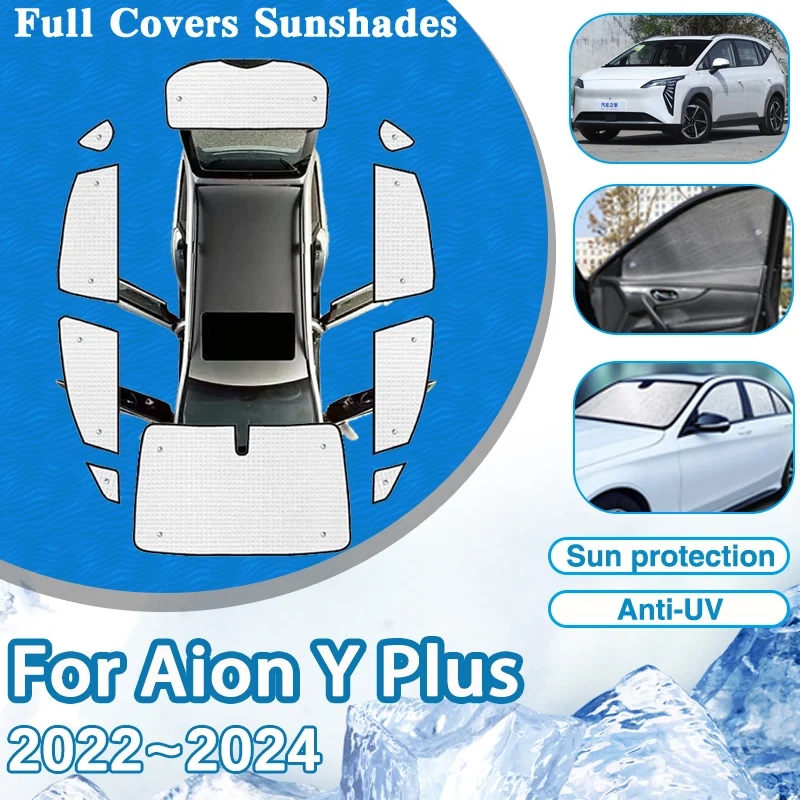 

For GAC Aion Y Plus 2024 Accessories 2022 2023 Car Window Visor Windshield Anti-UV Sun Protection Sunshades Auto Parasol Sticker