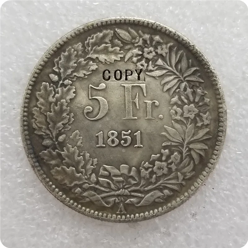 1851 Switzerland 5 Francs COIN COPY