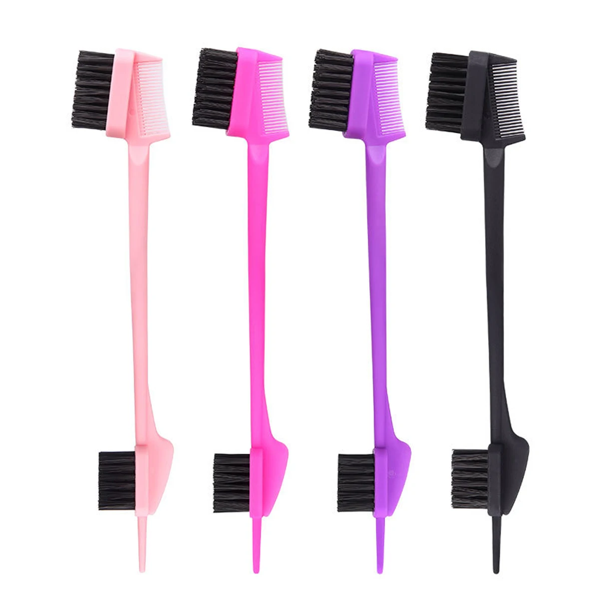 

Hairdressing edge styling brush, pointed tail hair design, double headed brush with fine teeth comb, special for real hair wigs