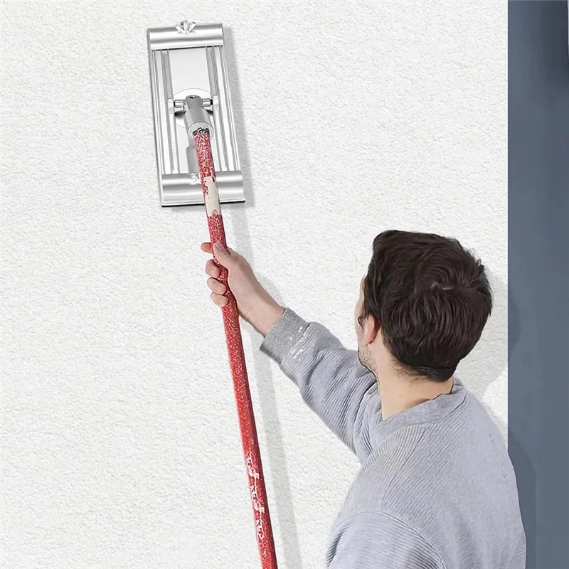 A95I-Drywall Pole Sander Head With No-Flip Design& Quick Release Clips, Universal Thread For Wall And Ceiling Sanding