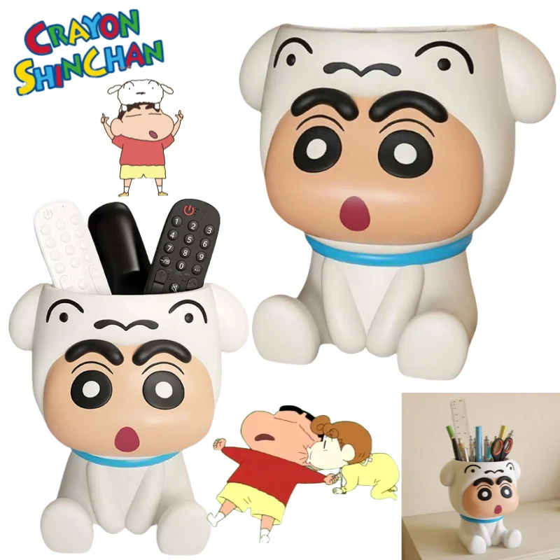 

Crayon Shin chan Anime Student School Supplies Cartoon Decorative Ornament Storage Box Pen Holders Student Boy Girl Gift Toys