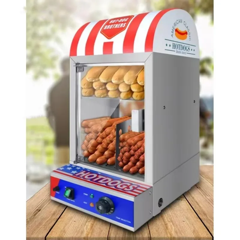 

Stainless Steel Hot Dog Warming Showcase Electric Bun Warmer Commercial Hot Dog Steamer Machine Portable Hot Dog Cooker