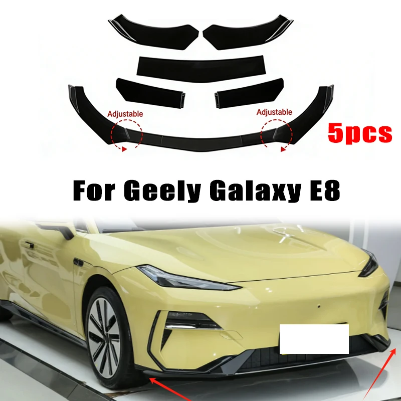 

5Pcs ABS Material Universal Car Front Bumper Separator Bumper Lip Body Kit Duck Lip Separator For Geely Galaxy E8 Accessories