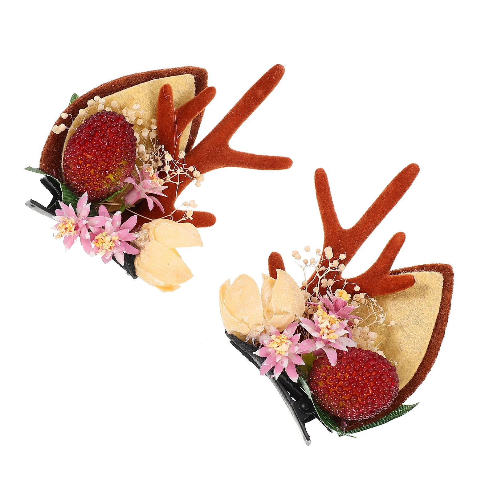 

2pcs Christmas Deer Antlers Hairpins Elk Horn Hair Clips For Cosplay Party Festival Decor Antler Barrettes Hair Accessories Xmas