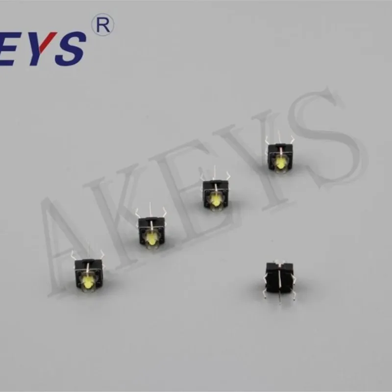 10PCS TS-H001 6*6 Illuminated tact switch 4 pin DIP type vertical with column push button switch TS-LS-001