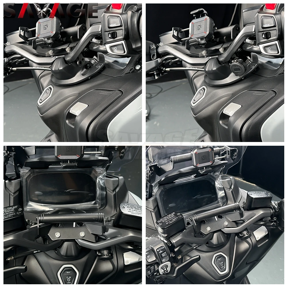 TMAX560 داش استقرار مكافحة الاهتزاز قوس لياماها T-MAX 560 XP560 التكنولوجيا ماكس 2 دبابيس مساعد 12 فولت منفذ موصل الطاقة