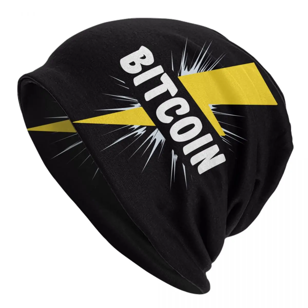 Bitcoin Lightning Strike Skullies Beanies Caps Hip Hop Winter Warm Men Women Knit Hat Unisex Adult Currency Btc Bonnet Hats