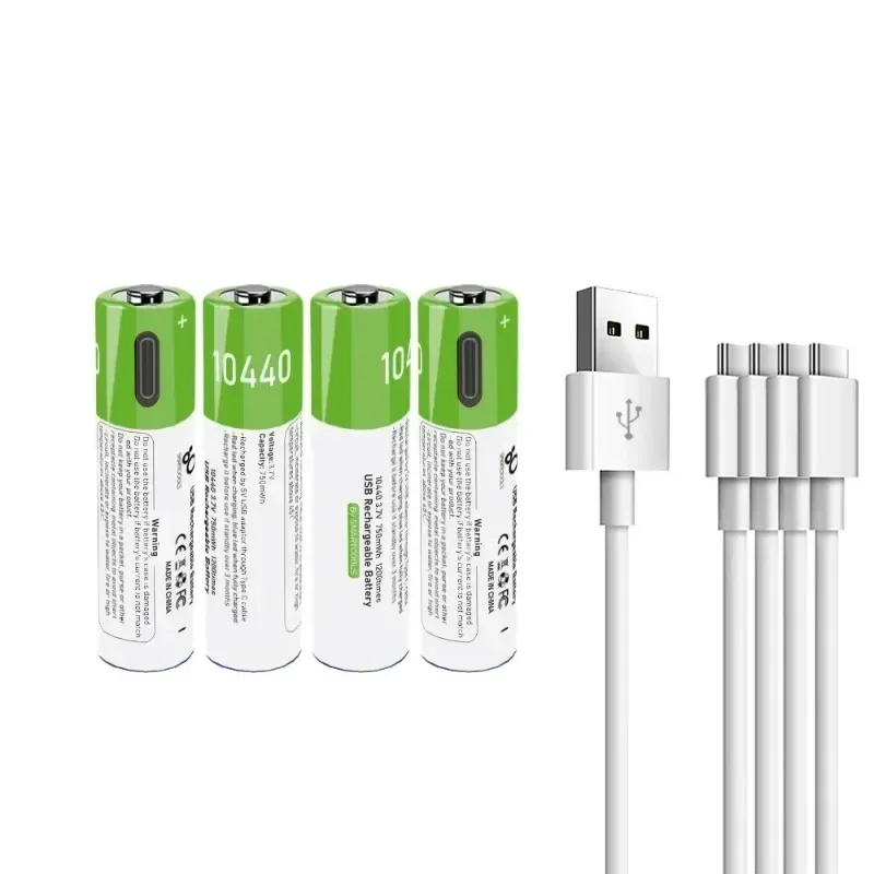 جديد 2 قطعة 10440 3.7 فولت 750mWh USB type-c بطارية ليثيوم أيون قابلة للشحن AAA زر العلوي للمصابيح الأمامية الميكانيكية وزارة الدفاع الشعلة العلوي Vap