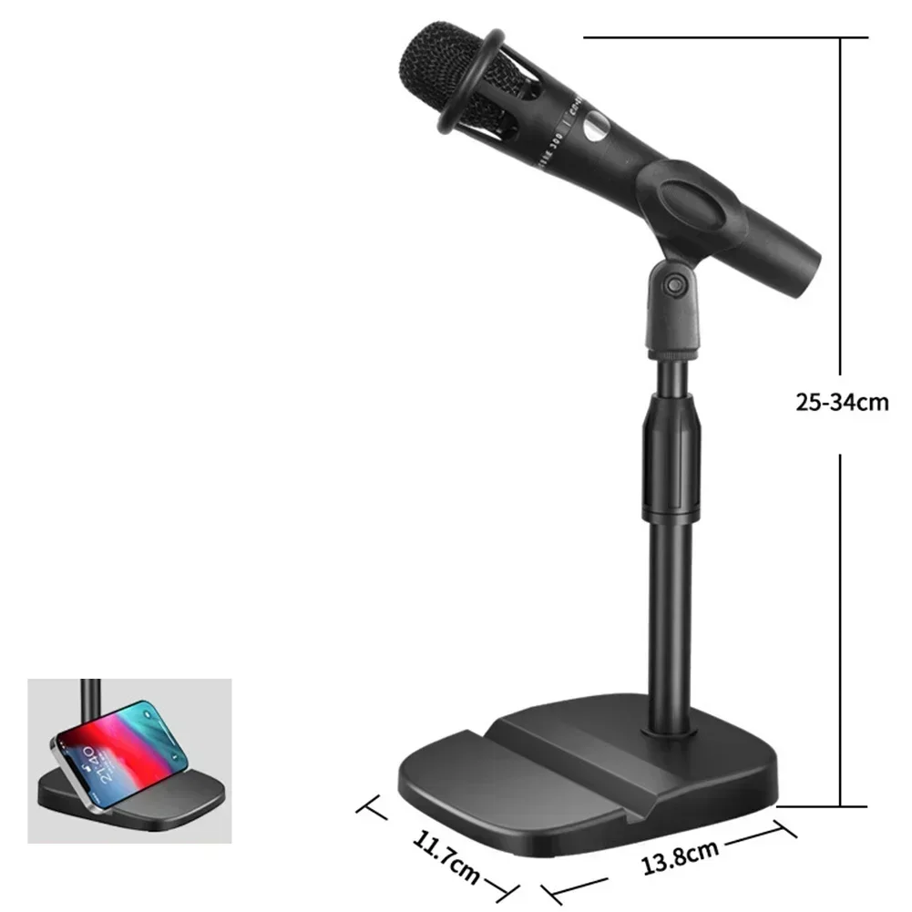 Multifunction Microphone Stand Desktop Tripod Table Stand Adjustable Mic Stand Mic Clip Holder Bracket With Base Brackets