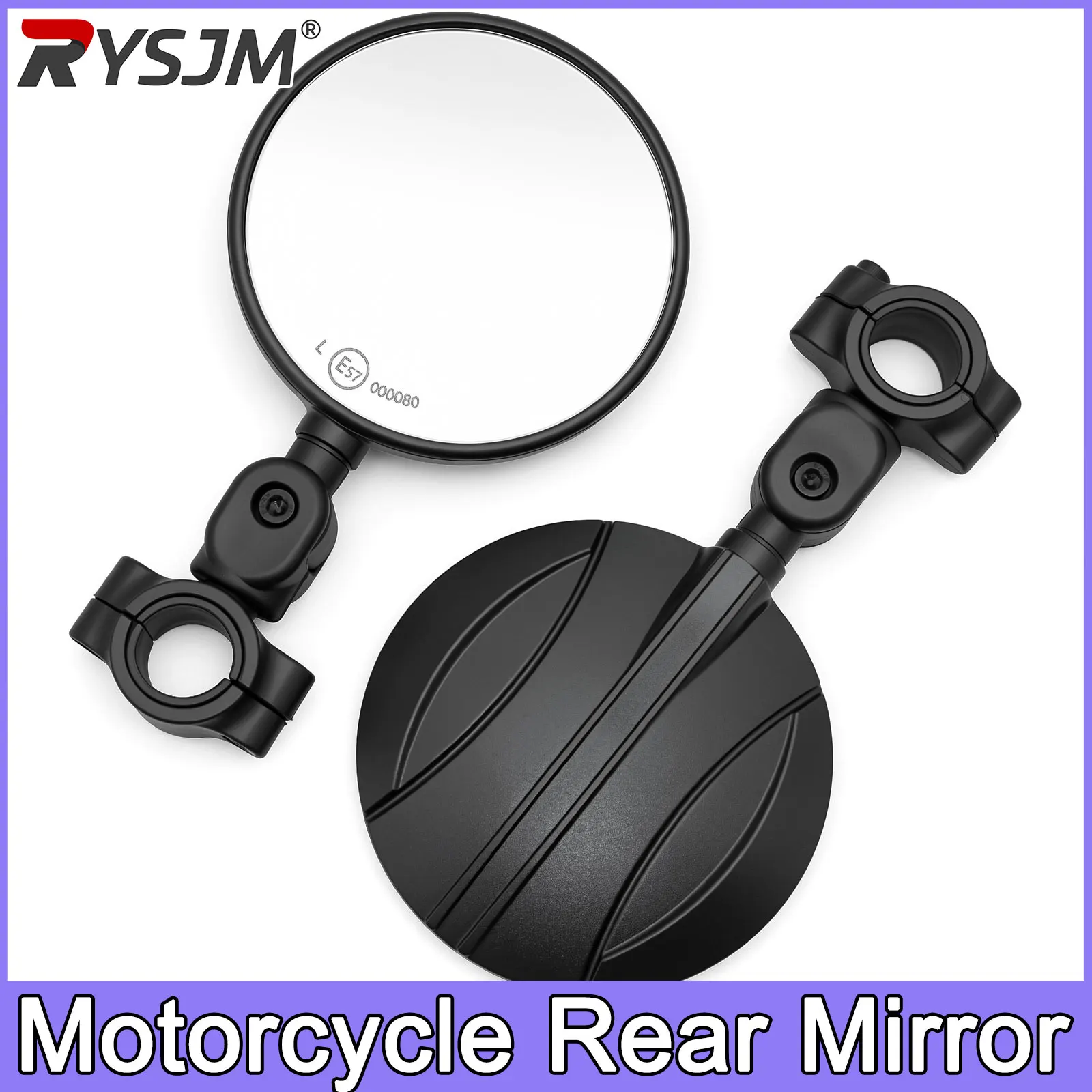 A Pair Motorcycle Circular Handle Rearview Wide Angle Mirror 22MM For Husavarna 701 SM/Enduro FC350/450 FE250/350/501/450 TC125/