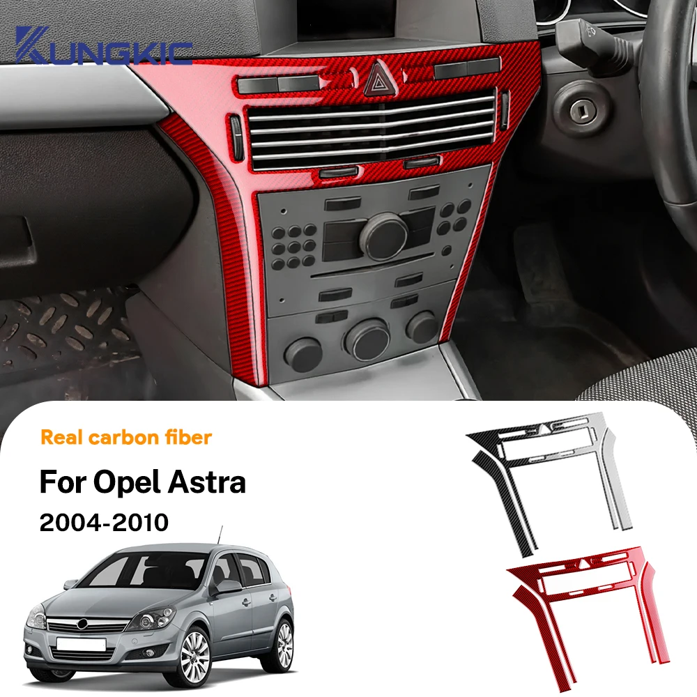 Real Soft Carbon Fiber For Vauxhall Opel Astra H MK5 2004 2005 2006 2007 2008 2009 2010 Car Center Console CD Panel Trim Sticker