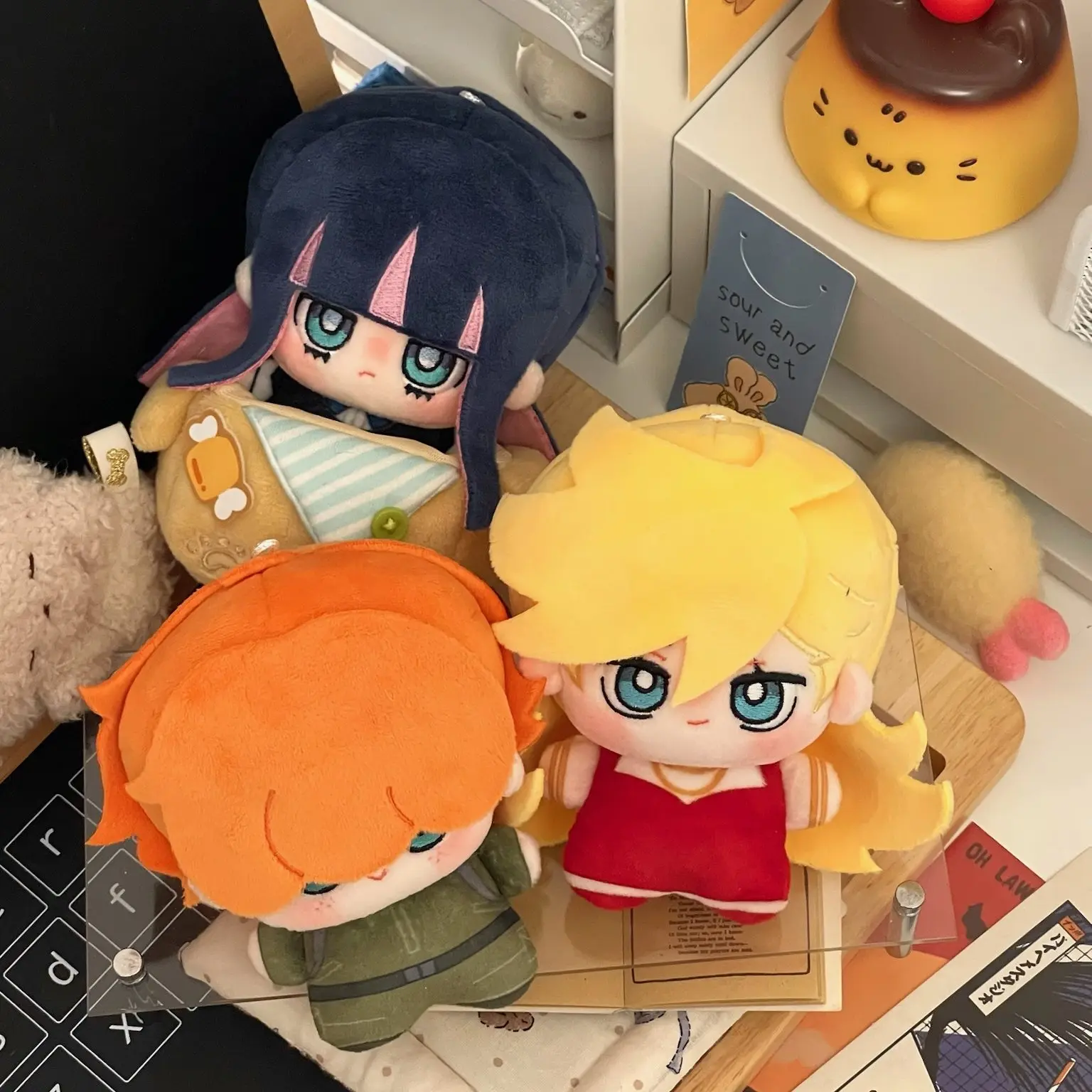 

Плюшевая кукла-персонаж из аниме Panty & Stocking, 10 см, милая Q-версия, миниатюрная, с принтом, для косплея, мягкая игрушка из хлопка, подарок для фанатов