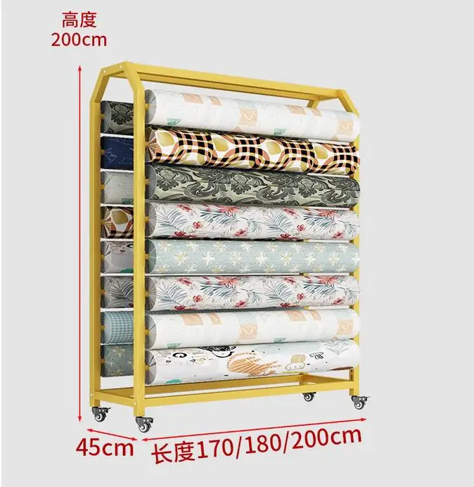 Textile fabric display rack, fabric roll display rack, tablecloth fabric display rack, mobile island rack