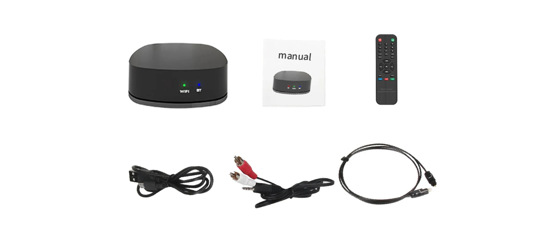 Reproductor de Audio Inalámbrico Hi5, Receptor de Música HiFi con AirPlay Bluetooth 5.0, Multiroom para Spotify, Tidal, 