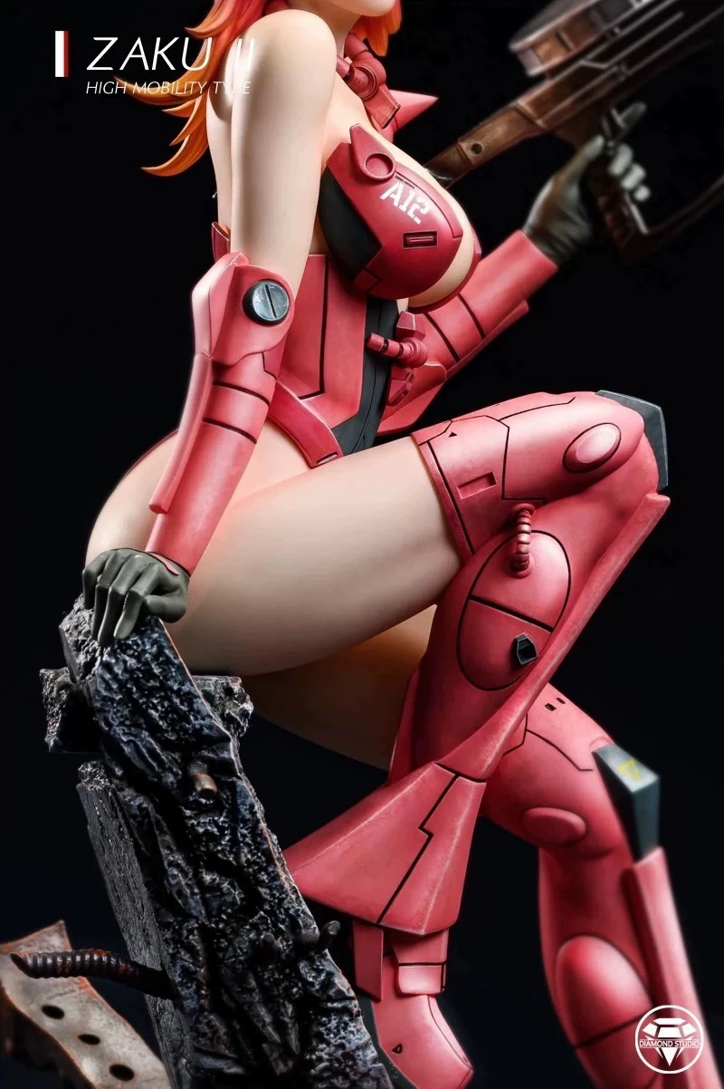 Zaku Girl Figure Ms-06s-Ca Action Figures Suit Ragazze Figurine Statua Modello Collezione di bambole Decorazione da scrivania Giocattoli Regali di compleanno