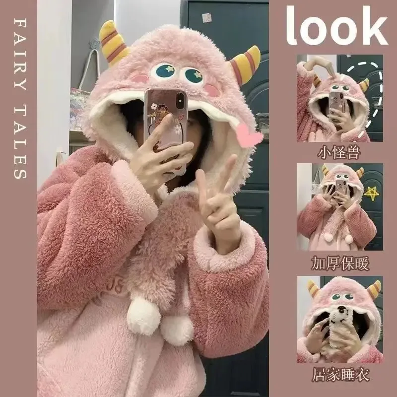 111 www الكبار ليتل مونستر تأثيري حلي الجلباب Kigurumi نيسيي أنيمي ثوب النوم هالوين الكرتون منامة