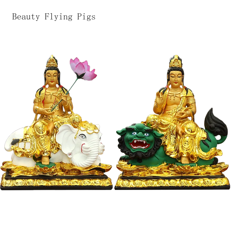 

1PCS resin fiberglass 12 inch Bodhisattva Buddha statue household temple feng shui ornaments