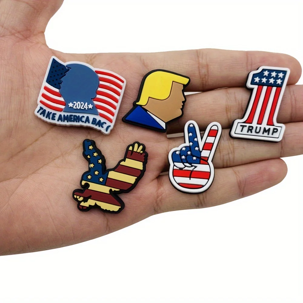 10pcs/set Funny DIY Cartoon Trump Charms For Women Men Graft, Decoration , Accessories For Holiday Gift, Party,Christmas