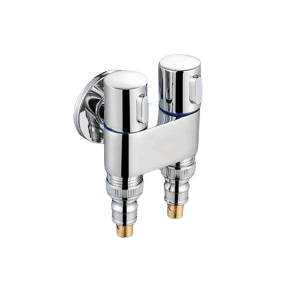 

Dual Control Washing Machine Faucet Automatic Water Stop Brass Angle Valve One in Two Out Leak-proof Toilet Triangle Valve
