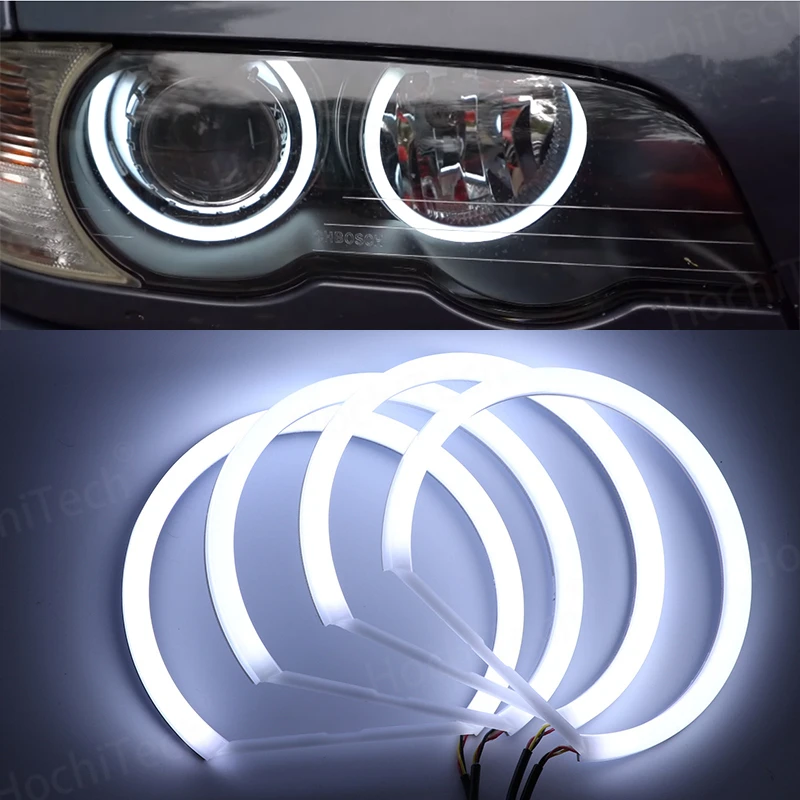 WHITE  LED Headlight Angel Demon Eyes Kit Angel Eyes Light For BMW 3 Series E46 Sedan Touring Wagon Coupe Compact 1998-2005