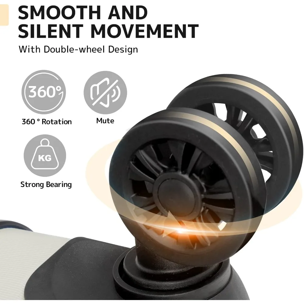 Lightweight ABS Hardside Luggage Suitcase 28 Inch with 4 Universal Wheels, TSA Lock, Large Size, White for Travel