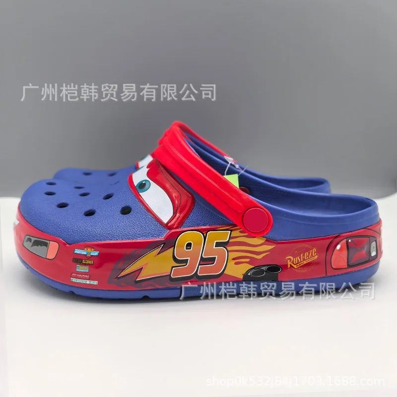 Cars 95 Led Clogs for Adults Red Lightning Mcqueen Light Up Hole Shoes Adjustable Heel Strap Non Slip Beach Pool Casual Sandals