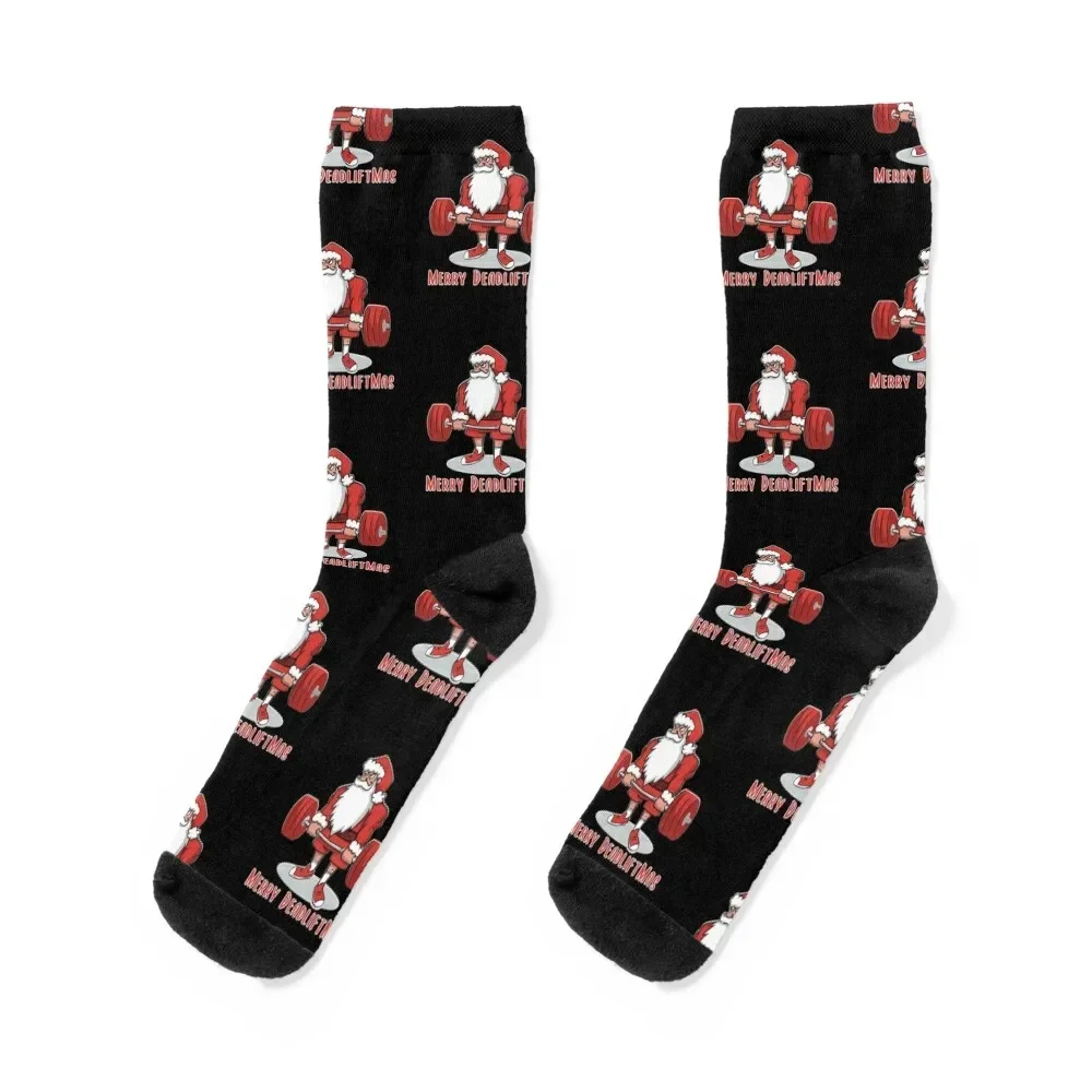 Powerlifting Santa Deadlift Merry Deadliftmas Socks crazy shoes Novelties loose Woman Socks Men's