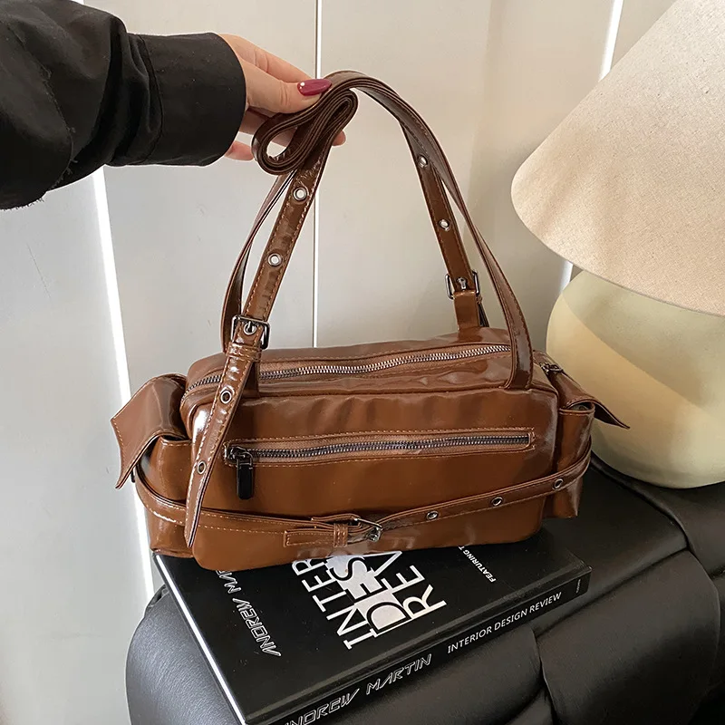 

2025 Retro Women's Underarm Bag Genuine Leather Multi-way Shoulder Crossbody Purse Vintage Large Capacity Tote for Work Commute​