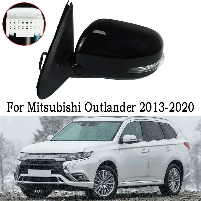 Black 9‑Wire Side Rearview Mirror Assembly Auto Replacement Door Mirror Fit For Mitsubishi Outlander 2013‑2021