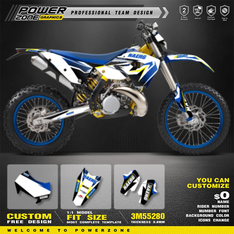 PowerZone Custom Team Graphics Backgrounds Decals Stickers Kit For HUSABERG 2011 2012 FE390 450 570-TE250 300 -FX450-FS570 05