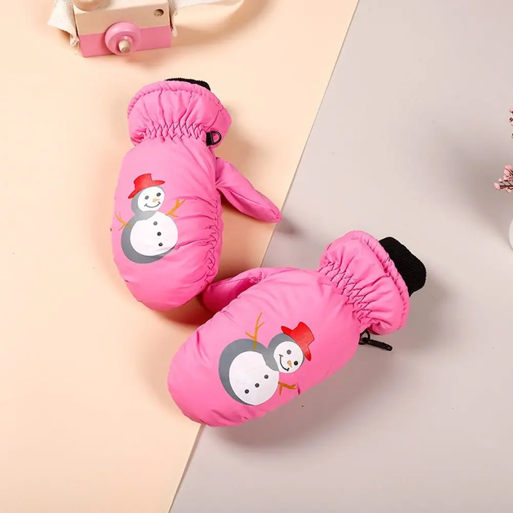 Fashion Warm Children Ski Gloves Non-slip Windproof Baby Snow Gloves Thickened Waterproof Kids Winter Mittens Ski