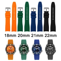 Rubber Watch Strap for Citizen 18mm 20mm 21mm 22mm Curved End Universal Replacement Watch Band Women Men Sports Strap Bracelet