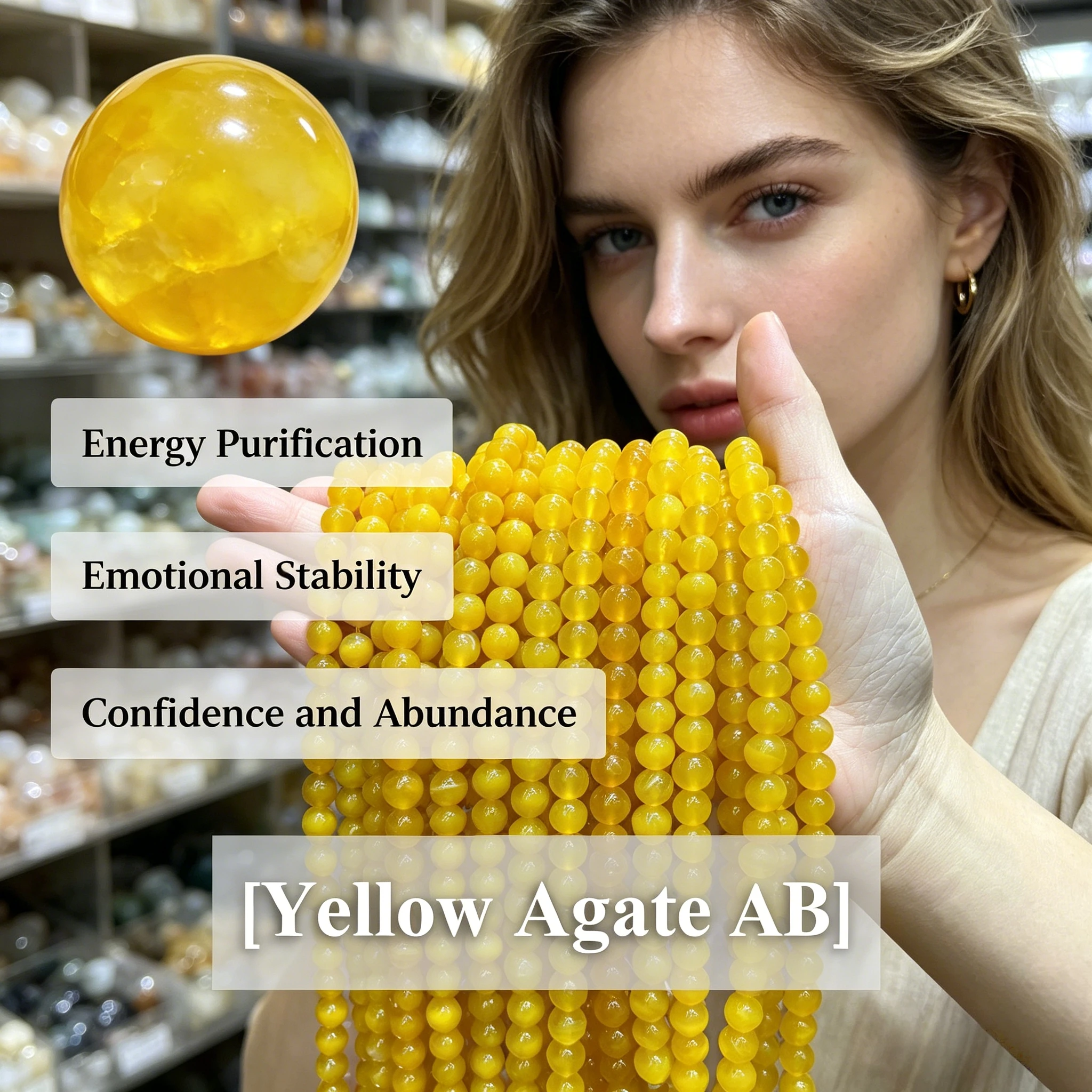 Natural Yellow Agate Round Bead 4 6 8 10mm Various New Gemstone Loose Beads for DIY Bracelet Necklace Making Jewelry Accessories