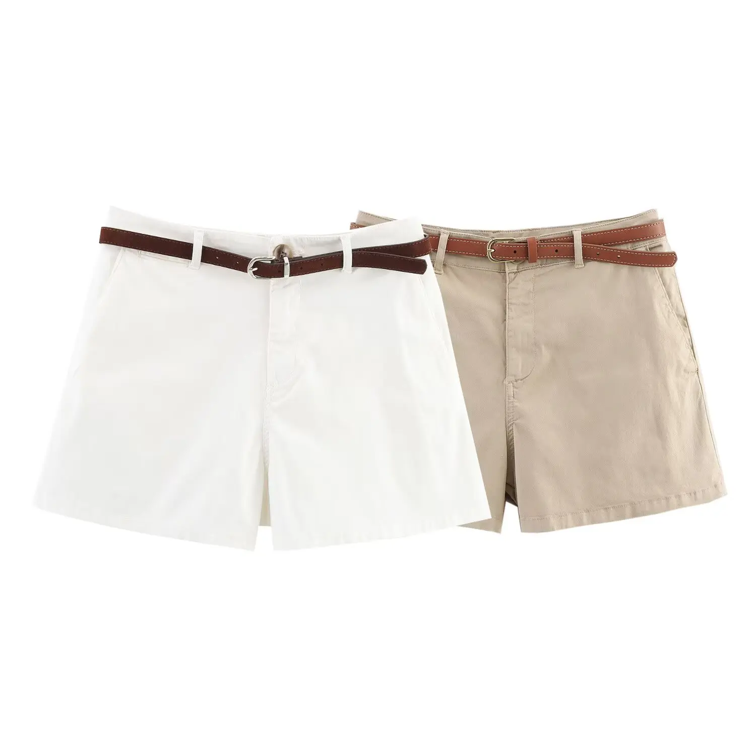 

Taop&Za women's clothing 2025 summer new loose with belt pleated comfortable casual shorts 2943898