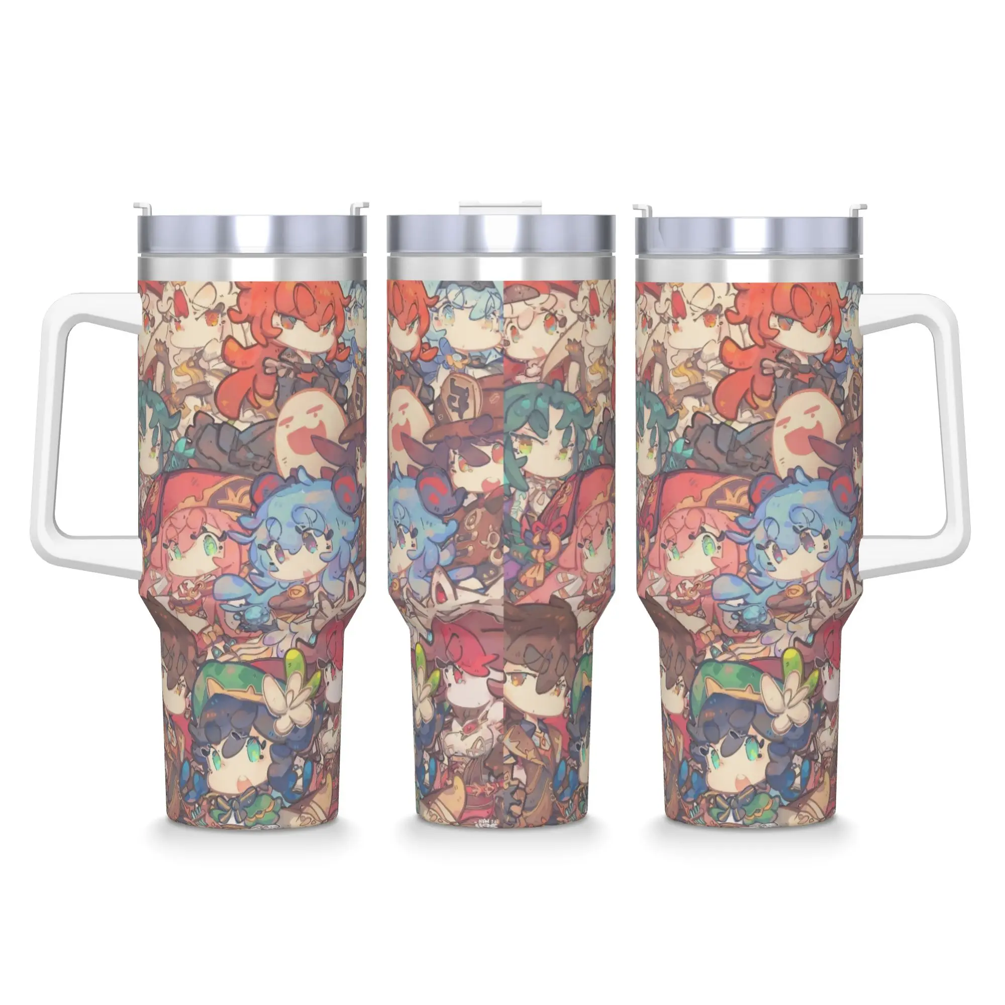Stainless Steel Tumbler Anime Game G-Genshin Impact Car Mugs With Straws  Travel Cold Drink Bottle Keep Heat 40oz Thermal Mug